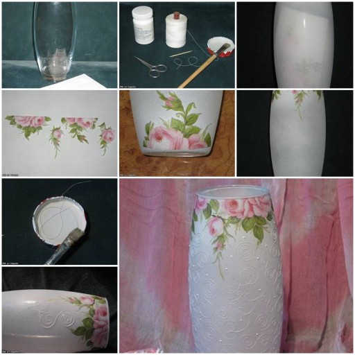 How to paint a beautiful Glass Jar DIY tutorial instructions thumb