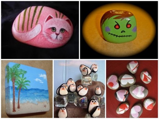 How to paint beautiful rock painting decoration step by step DIY tutorial instructions thumb