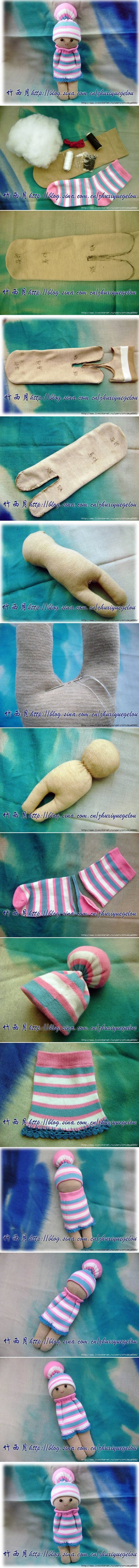 How to sew a cute Doll step by step DIY tutorial instructions