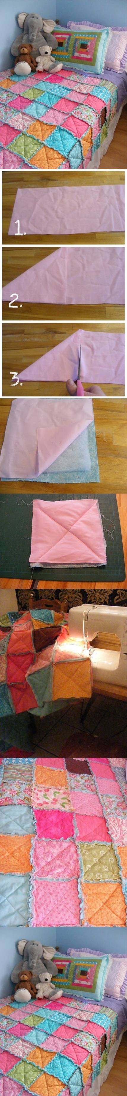 How to sew pretty Blankets with custom patches DIY tutorial instructions