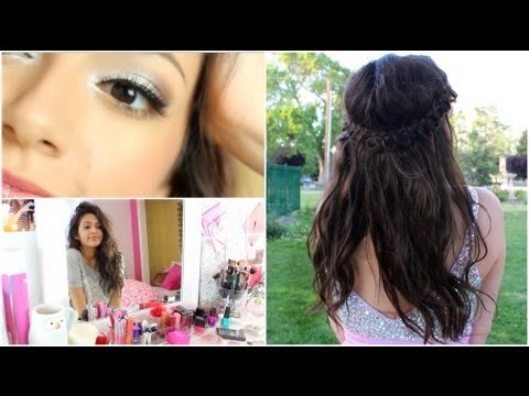 How to do prom hairstyles, dresses, and makeup step by step DIY tutorial instructions