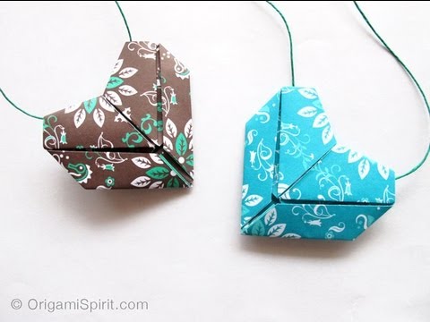 how to make simple lovely origami hearts DIY tutorial step by step instructions