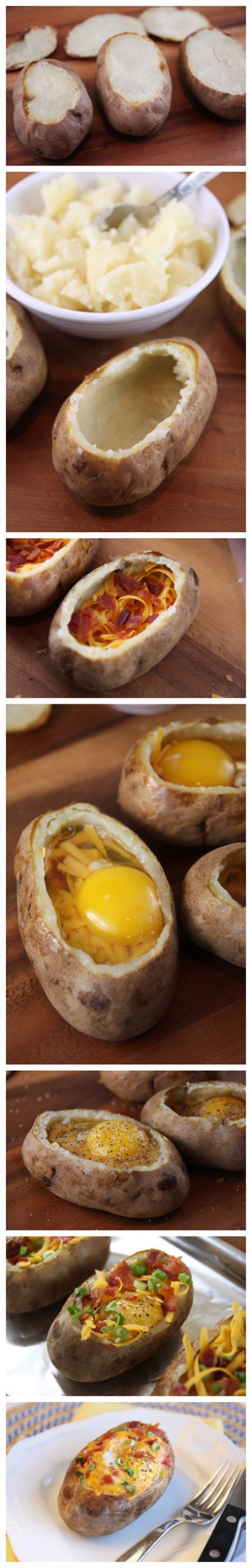 Culinary school - How to cook delicious egg stuffed potatoes step by step DIY tutorial instructions
