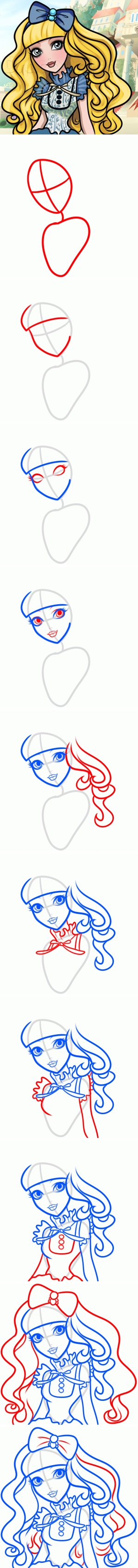 How to draw Blondie locks step by step DIY tutorial instructions