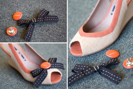 How to jazz up gorgeous shoes with vintage clip earrings step by step DIY tutorial instructions 2