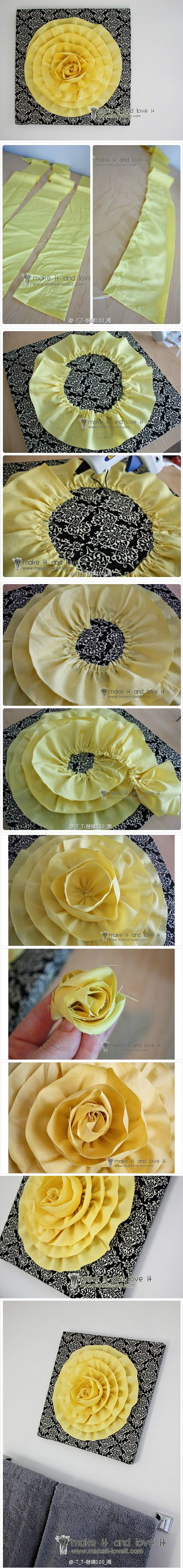 How to make 3D Cloth Flower Decoration step by step DIY tutorial instructions