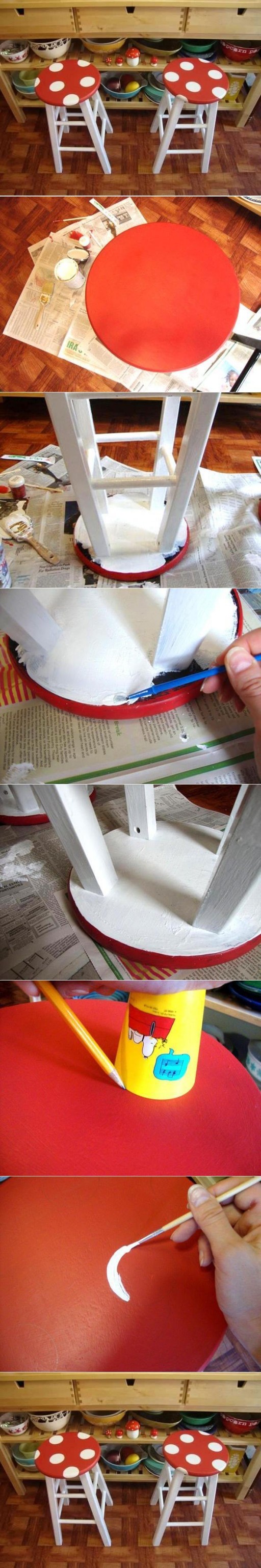 How to make Agaric Stool step by step DIY tutorial instructions