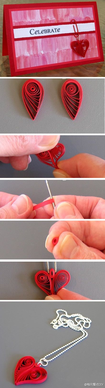 How to make Beautiful Quilled Heart step by step DIY tutorial instructions