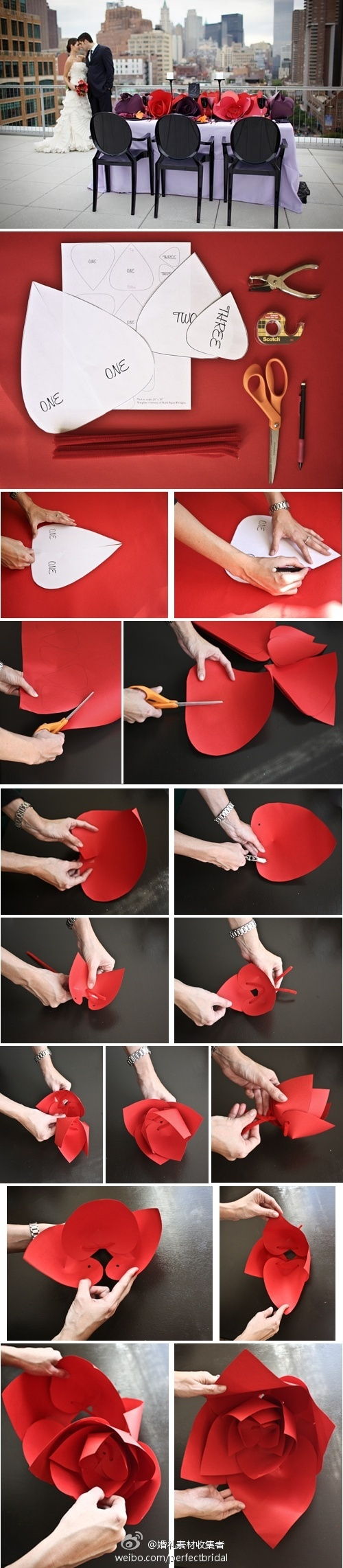 How to make Beautiful Wedding Rose step by step DIY tutorial instructions