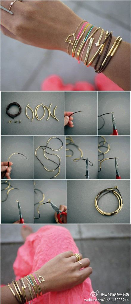 How to make Beautiful Wire Bracelet step by step DIY tutorial instructions