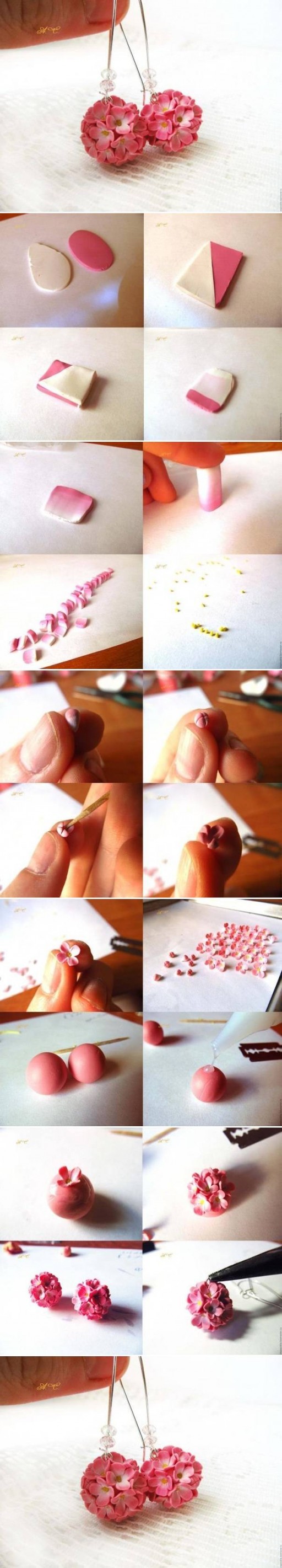 How to make Delicate Flower Earrings step by step DIY tutorial instructions