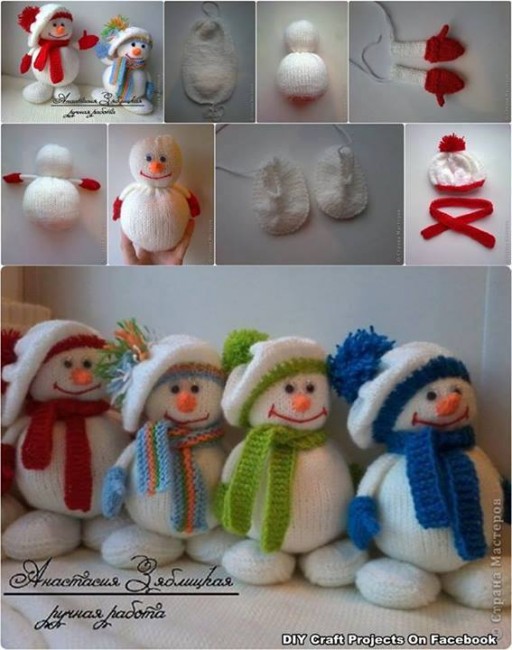 How to make cute snowman dolls with winter hats step by step DIY tutorial instructions