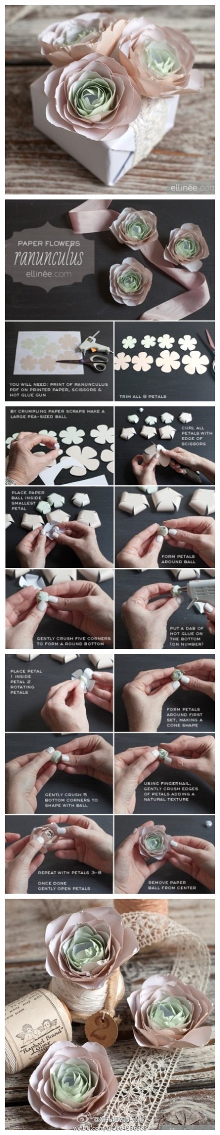How to make pretty flower gift packaging step by step DIY tutorial instructions