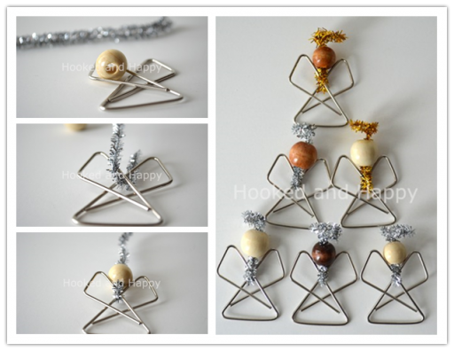 How to make simple cute paperclip angel ornaments step by step DIY tutorial instructions