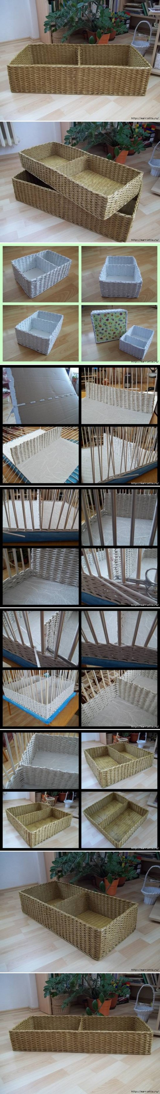 How to make storage baskets with Newspaper step by step DIY tutorial instructions