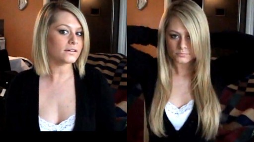 How to clip hair extensions in short hair step by step DIY tutorial instructions