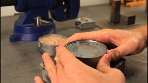 How to Open a Can without Can Opener step by step DIY tutorial instructions