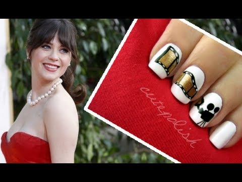 How to paint cute filmstrip nail art manicure step by step DIY tutorial instructions