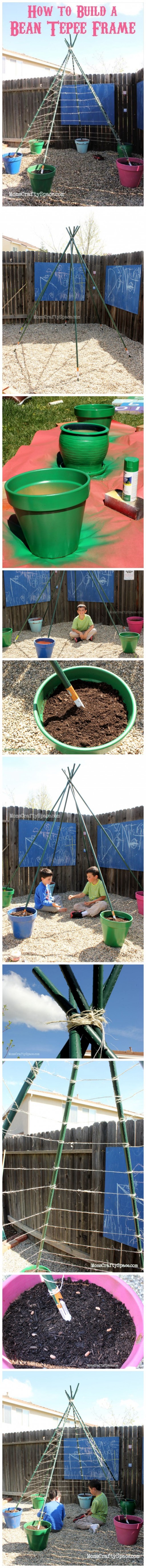 How to build a green bean tepee frame step by step DIY tutorial instructions