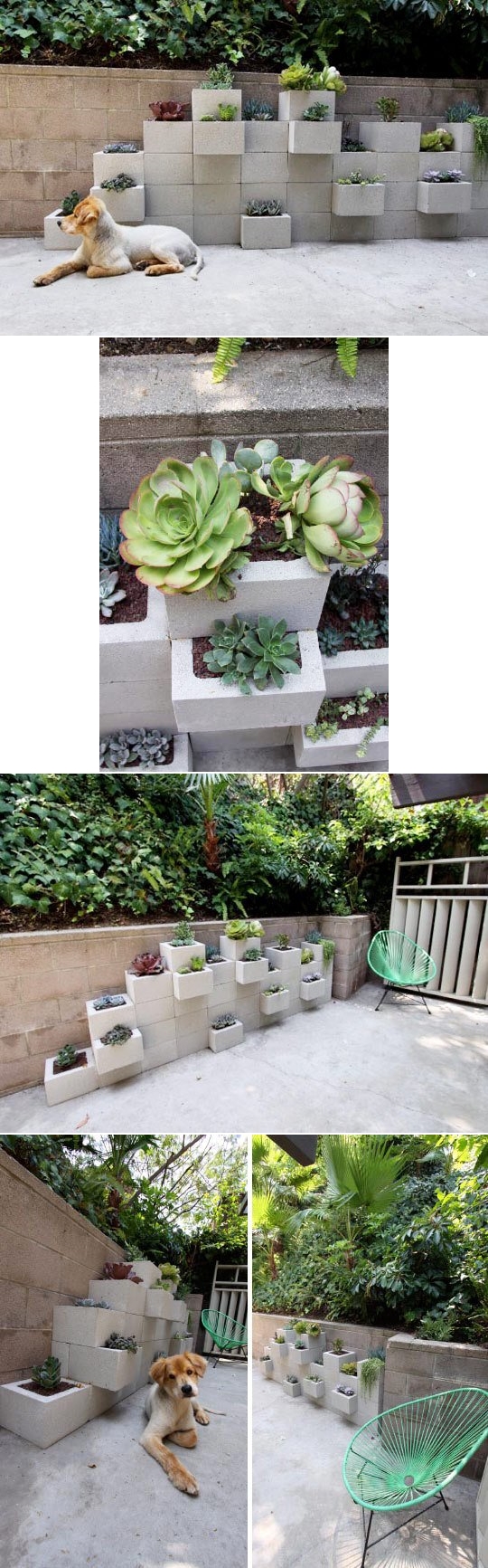 -build-modern-DIY-vertical-outdoor-cinder-garden-planter-step-by-step ...