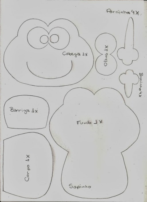 How to cute frog toy with printable patterns 2