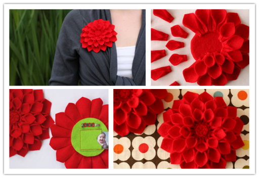 How to make beautiful DIY Felt Dahlia Flower Brooch for mother's day step by step tutorial instructions