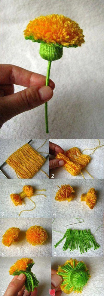 How to make beautiful DIY dandelion flowers step by step tutorial instructions