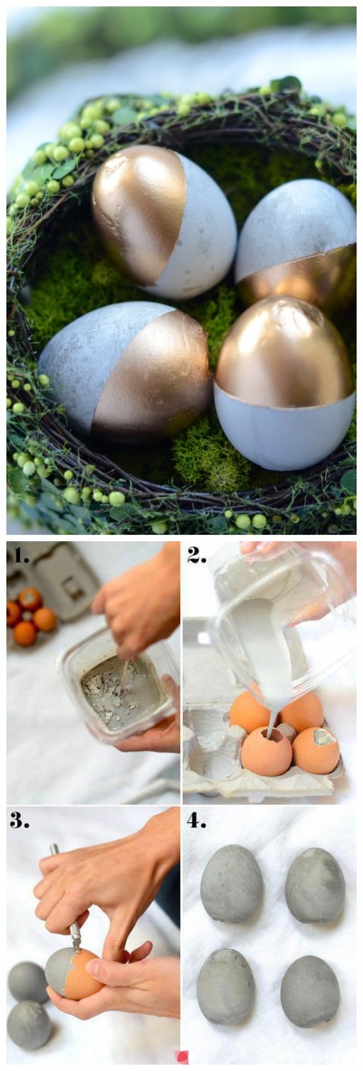 How to make beautiful cement Easter eggs step by step tutorial instructions