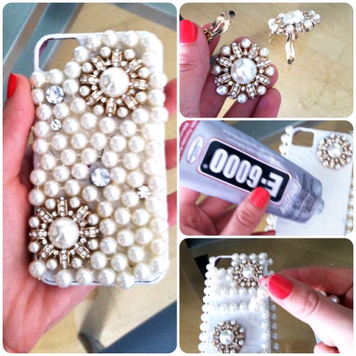 How to make cute DIY pearl iPhone cases step by step tutorial instructions