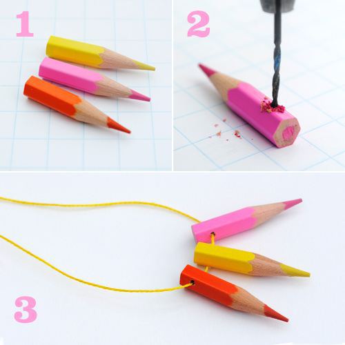 How to make cute jewelries from color pencils step by step tutorial instructions 2
