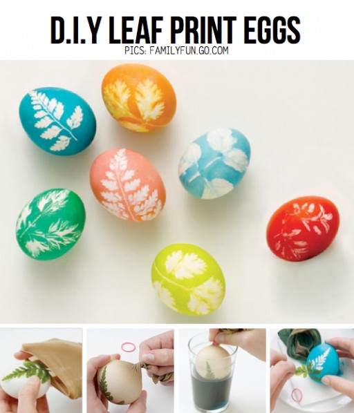 How to make pretty DIY leaf egg painting step by step tutorial instructions