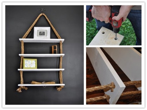 How to make rope board shelf step by step DIY tutorial instructions