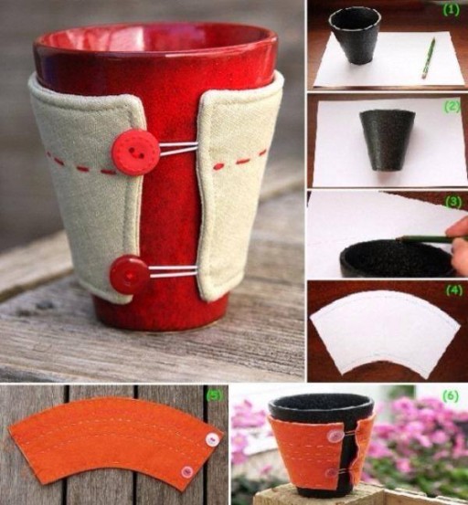 How to make simple custom-sized DIY mug cosy step by step tutorial instructions