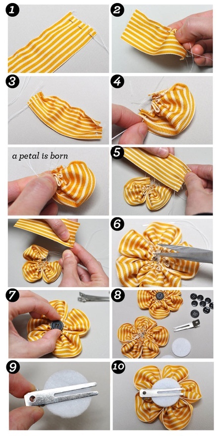 How to make your own beautiful fashion flower hair clips step by step DIY tutorial instructions