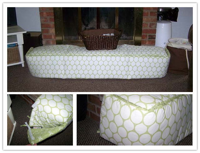 How to repurpose used baby bed bumper pad into babyproofing hearth 