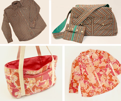 How to upcycle shirts into purses step by step DIY tutorial instructions 1