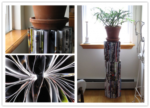How to make DIY supporting stand with recycled magazine step by step tutorial instructions