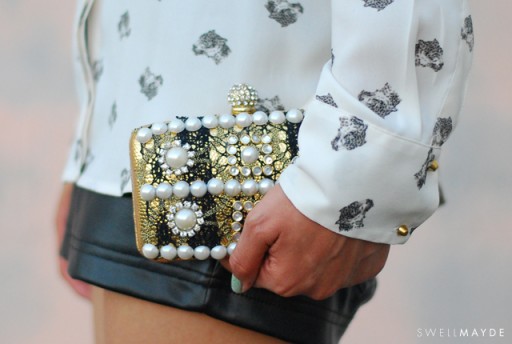 How to make pretty DIY baroque embellished clutch step by step tutorial instructions thumb