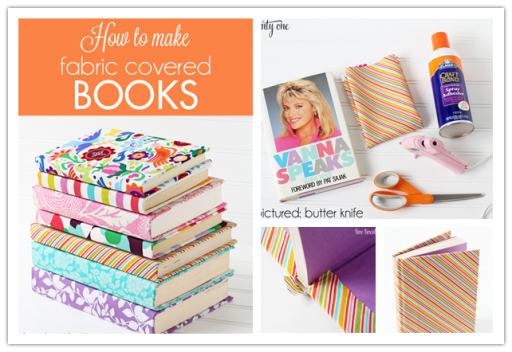 How to make pretty DIY fabric book covers step by step tutorial instructions