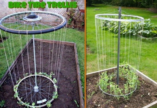 How to make DIY bike rim trellis step by step tutorial instructions