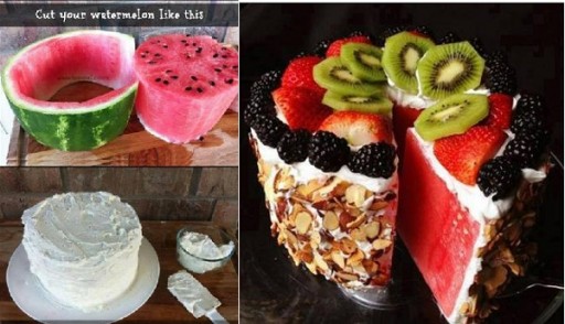 How To Make No Bake WaterMelon Cake Step By Step DIY Tutorial Instructions