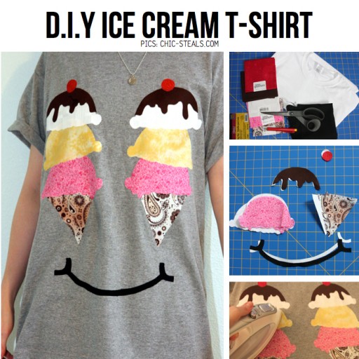 How To Make An Adorable Ice Cream Tee Shirt Step By Step DIY Tutorial Instructions