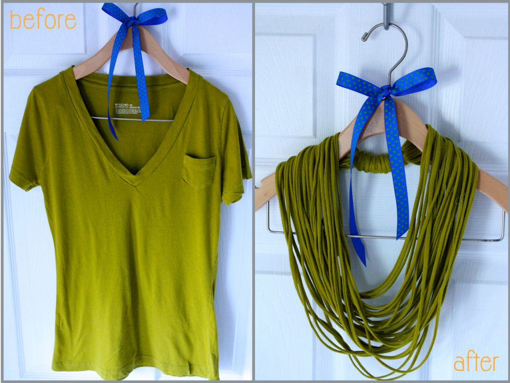 How To Make Easy No Sew T-shirt Necklace Step By Step DIY Tutorial Instructions 1