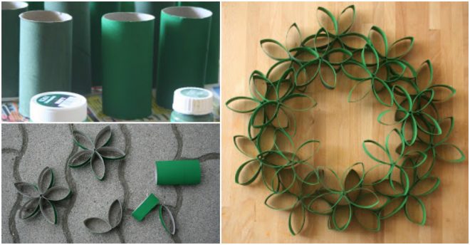 Toilet Paper Roll Christmas Wreath