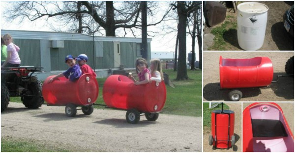 How To Build A Trailer Train Car From Drum Barrels