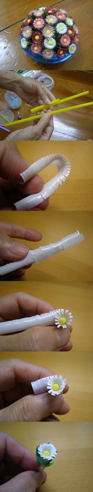 How To Turn Drinking Straws Into Amazing Daisies 2