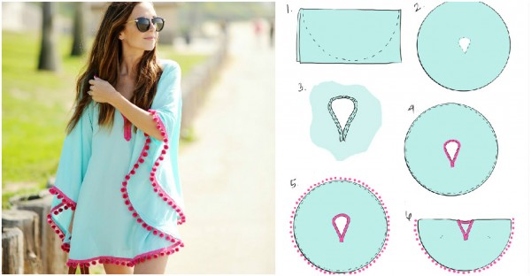 Pom Pom Trim Beach Coverup