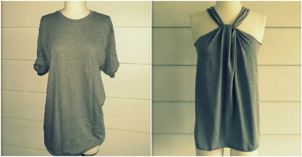 Halter Top From A T Shirt - No Sew Required
