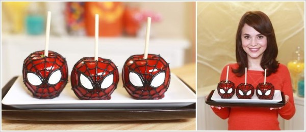 Spiderman Candy Apples