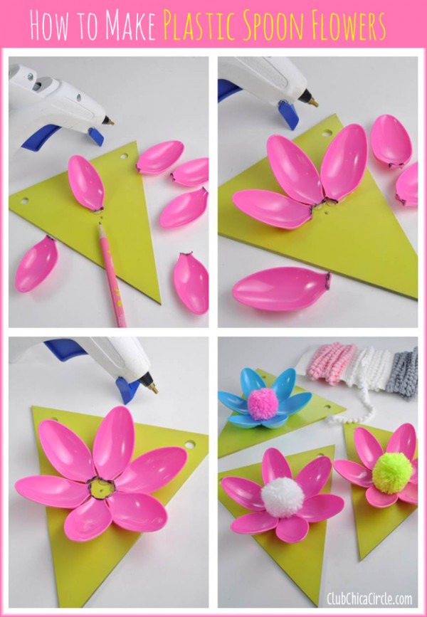 How To Make Plastic Spoon Flowers 1